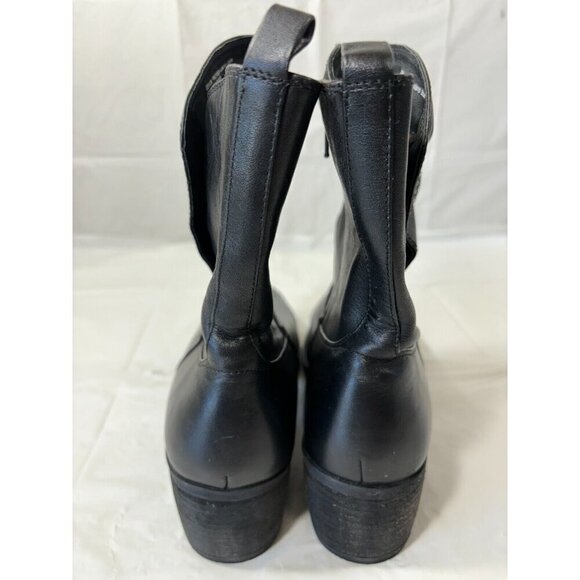 Tara M Devon Zip Up Two Button Black Leather Boots Womens Size 10 - Picture 3 of 11